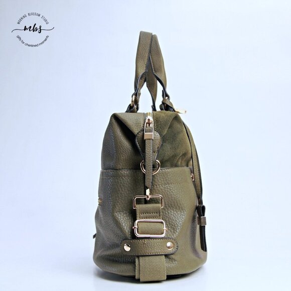 Moda Luxe Crossbody Satchel Green Gold - Picture 8 of 14